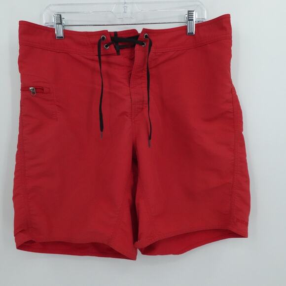 Patagonia Shorts Mens 34 Red Wavefarer Board‎ Short Swim Beach Pool Summer - Picture 1 of 11